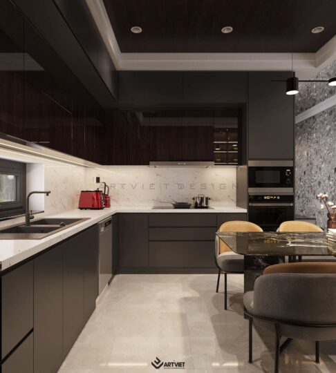 Thiết kế nội thất nhà ở Đông Dư - khách bếp - 1