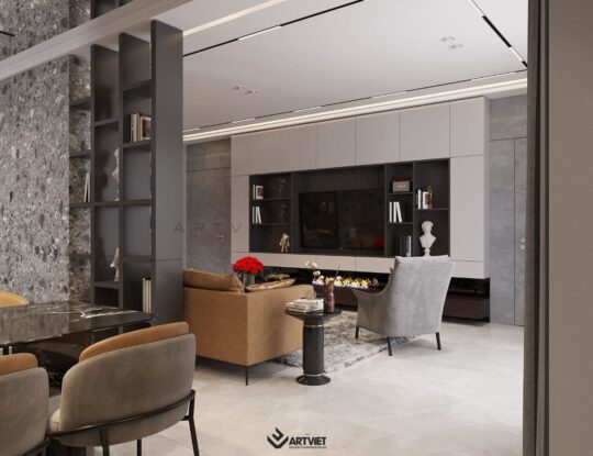 Thiết kế nội thất nhà ở Đông Dư - khách bếp - 10