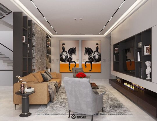 Thiết kế nội thất nhà ở Đông Dư - khách bếp - 11