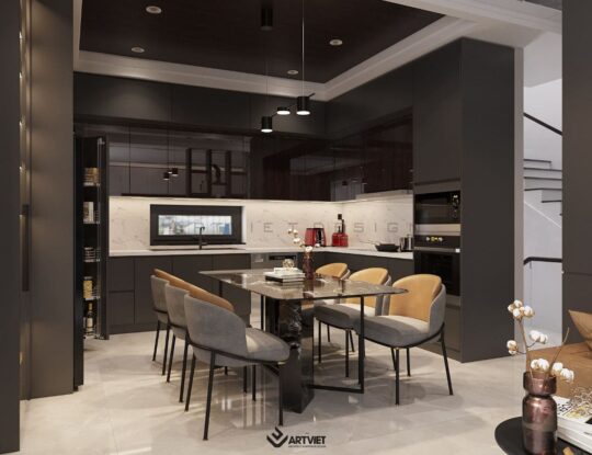 Thiết kế nội thất nhà ở Đông Dư - khách bếp - 14