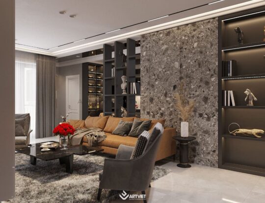 Thiết kế nội thất nhà ở Đông Dư - khách bếp - 2