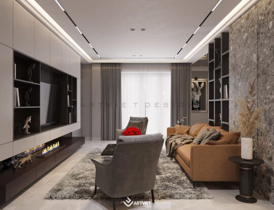 Thiết kế nội thất nhà ở Đông Dư - khách bếp - 4