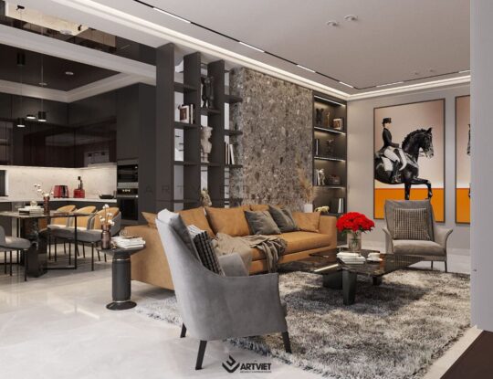 Thiết kế nội thất nhà ở Đông Dư - khách bếp - 8