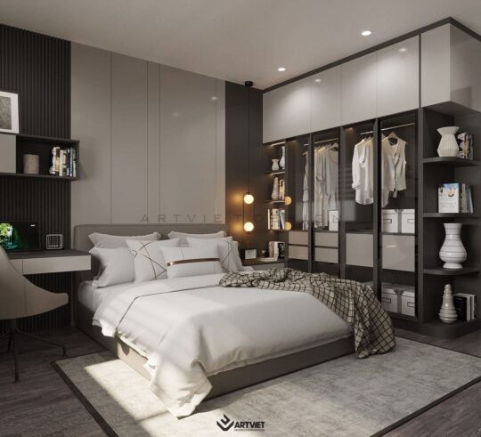 Thiết kế nội thất nhà ở Đông Dư - phòng ngủ con trai - 1