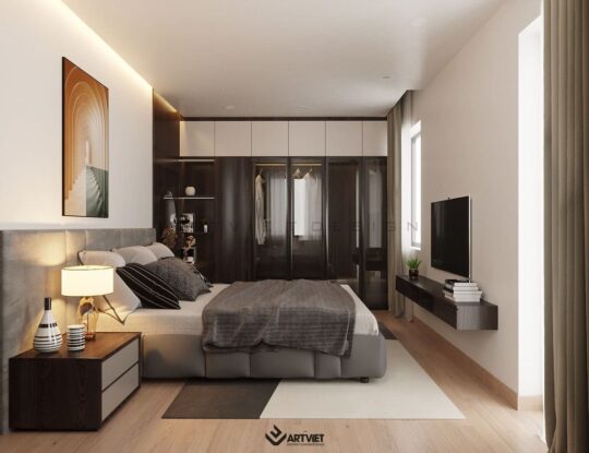 Thiết kế nội thất nhà ở Đông Dư - phòng ngủ master - 1