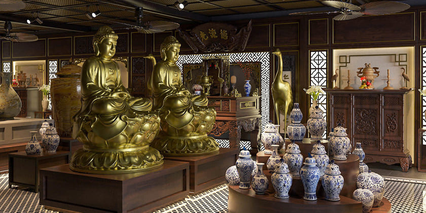 Thiết kế nội thất cửa hàng anh Nghĩa - Bát Tràng