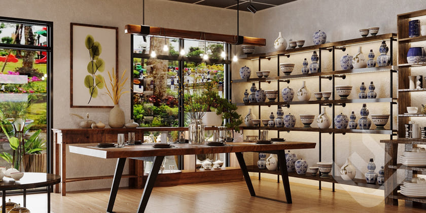 Nội thất cửa hàng cô Thuỷ Toan