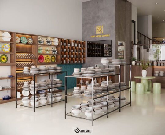 Thiết kế nội thất cửa hàng gốm chị Hưng Hương - 1