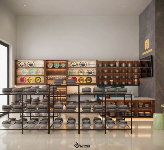 Thiết kế nội thất cửa hàng gốm chị Hưng Hương - 2
