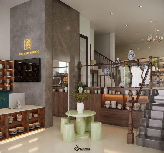 Thiết kế nội thất cửa hàng gốm chị Hưng Hương - 3