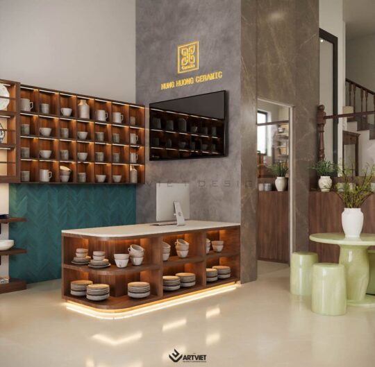 Thiết kế nội thất cửa hàng gốm chị Hưng Hương - 4