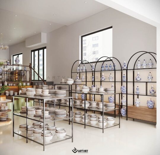 Thiết kế nội thất cửa hàng gốm chị Hưng Hương - 5