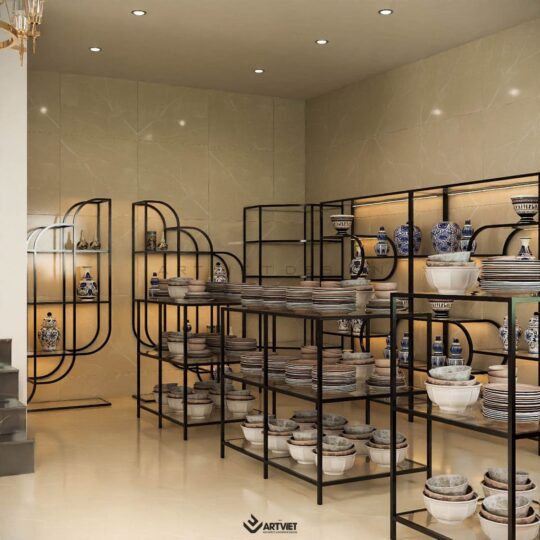 Thiết kế nội thất cửa hàng gốm chị Hưng Hương - 6