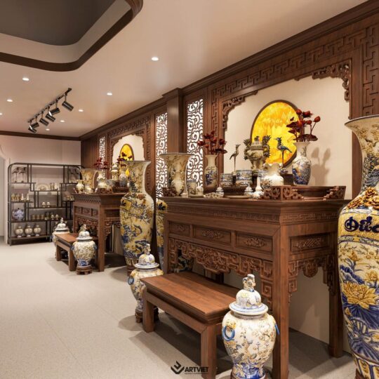 Thiết kế nội thất cửa hàng gốm sứ Chú Ninh - 11