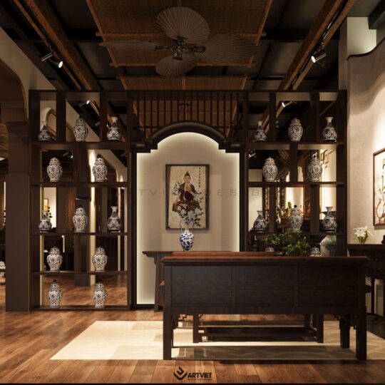 Thiết kế nội thất cửa hàng gốm sứ Bát Tràng - 2