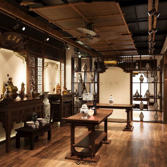 Thiết kế nội thất cửa hàng gốm sứ Bát Tràng - 3