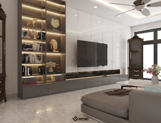 Nội thất nhà ở Bát Tràng - Anh Tuấn - phòng khách - 1