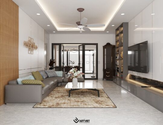 Nội thất nhà ở Bát Tràng - Anh Tuấn - phòng khách - 7