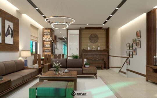 Nội thất nhà ở Bát Tràng - phòng khách - 1