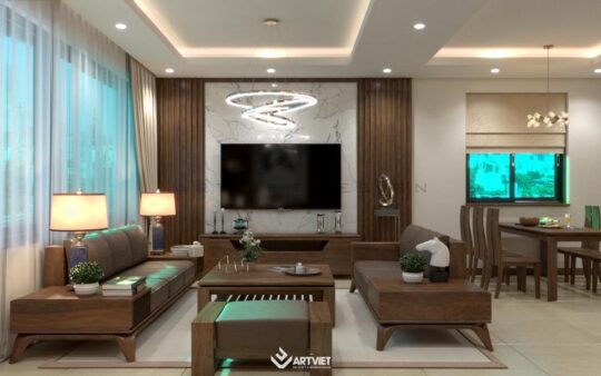 Nội thất nhà ở Bát Tràng - phòng khách - 3