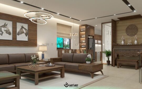 Nội thất nhà ở Bát Tràng - phòng khách - 4