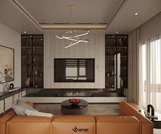 Thiết kế nội thất và kiến trúc nhà phố Thuỵ Khuê - phòng khách - 1