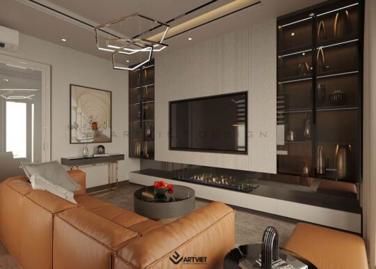 Thiết kế nội thất và kiến trúc nhà phố Thuỵ Khuê - phòng khách - 3