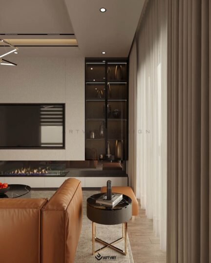 Thiết kế nội thất và kiến trúc nhà phố Thuỵ Khuê - phòng khách - 4