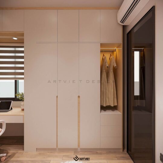 Thiết kế nội thất và kiến trúc nhà phố Thuỵ Khuê - phòng ngủ con - 1