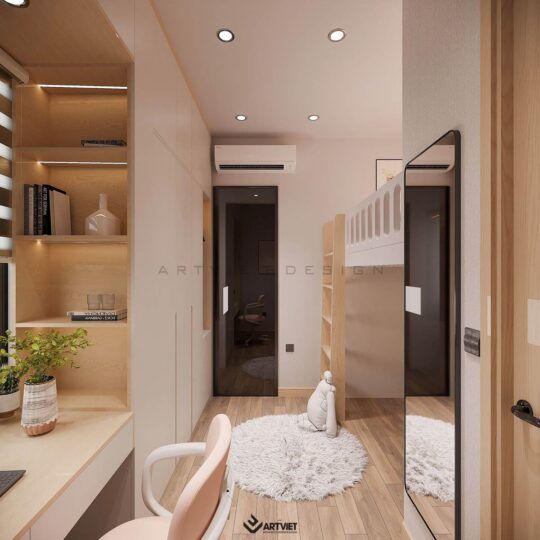 Thiết kế nội thất và kiến trúc nhà phố Thuỵ Khuê - phòng ngủ con - 2