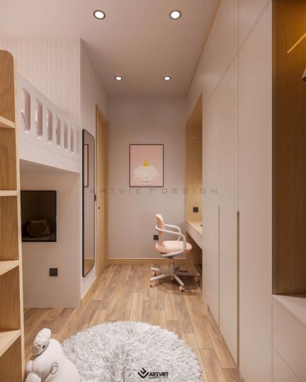 Thiết kế nội thất và kiến trúc nhà phố Thuỵ Khuê - phòng ngủ con - 4