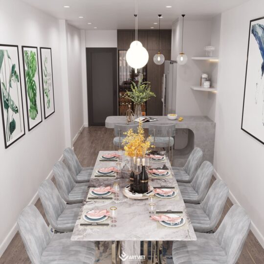 Thiết kế nội thất nhà phố Hàng Bông - bếp - 1