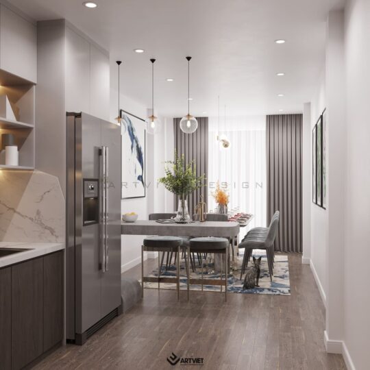 Thiết kế nội thất nhà phố Hàng Bông - bếp - 4