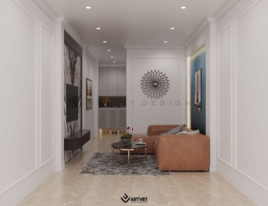 Thiết kế nội thất nhà phố Hàng Bông - phòng khách - 4