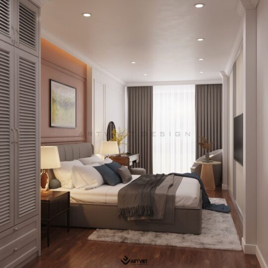 Thiết kế nội thất nhà phố Hàng Bông - phòng ngủ 2 - 1