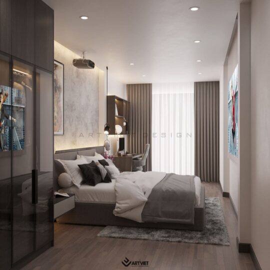 Thiết kế nội thất nhà phố Hàng Bông - phòng ngủ 3 - 1