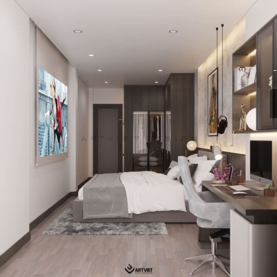 Thiết kế nội thất nhà phố Hàng Bông - phòng ngủ 3 - 4