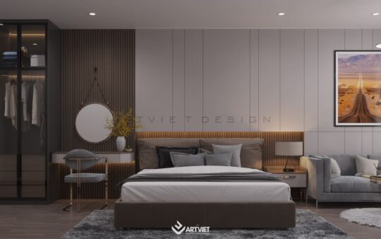 Thiết kế nội thất nhà phố Hàng Bông - phòng ngủ bố mẹ - 3