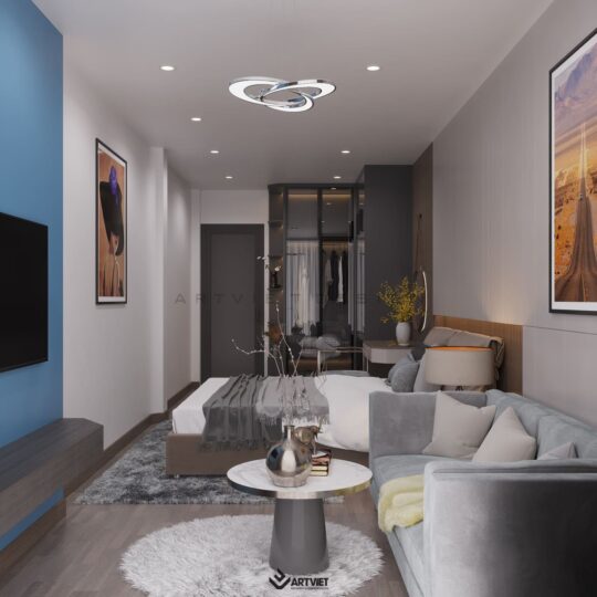 Thiết kế nội thất nhà phố Hàng Bông - phòng ngủ bố mẹ - 4