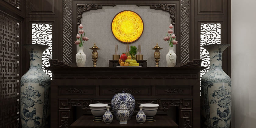 Thiết kế nội thất phòng thờ
