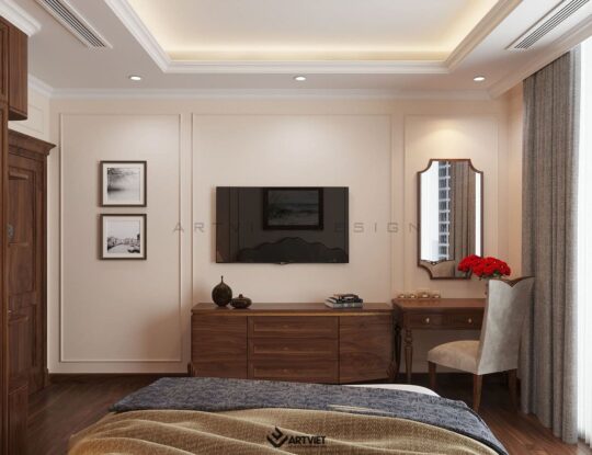 Thiết kế nội thất chung cư Vinhomes Ocean Park - phòng ngủ 1 - 1