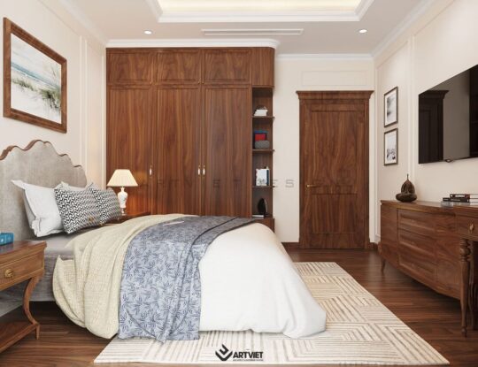 Thiết kế nội thất chung cư Vinhomes Ocean Park - phòng ngủ 1 - 2