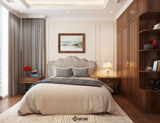 Thiết kế nội thất chung cư Vinhomes Ocean Park - phòng ngủ 1 - 3