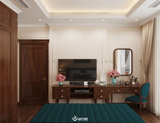 Thiết kế nội thất chung cư Vinhomes Ocean Park - phòng ngủ 2 - 2