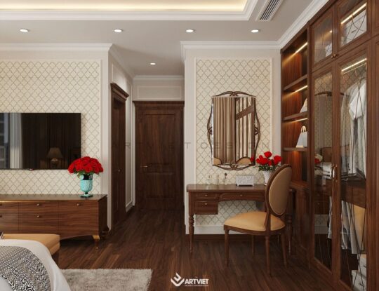 Thiết kế nội thất chung cư Vinhomes Ocean Park - phòng ngủ master - 6