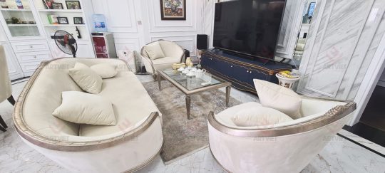 Thi công nội thất biệt thự Ocean Park - Phòng khách 1