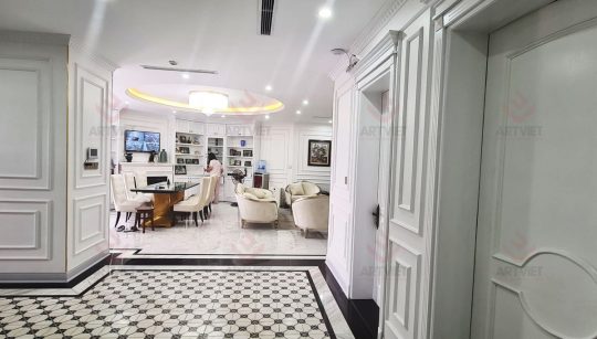 Thi công nội thất biệt thự Ocean Park - cầu thang 1