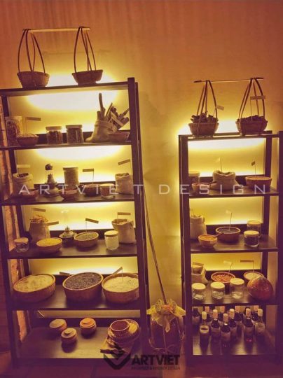 Nội thất nhà hàng Lang Liêu - kệ đề đồ 3