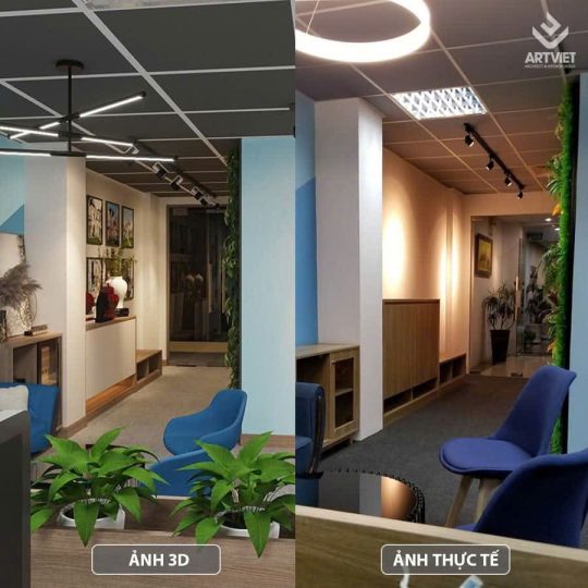 So sánh thiết kế 3D sảnh chờ văn phòng NhaF