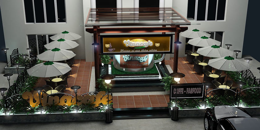 Thiết kế cửa hàng Vinacafe